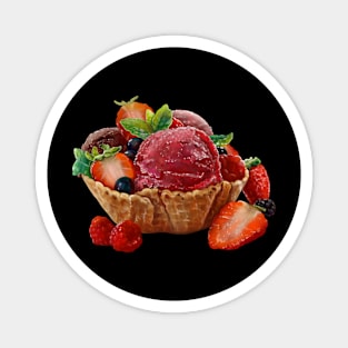 Ice cream with berries Magnet